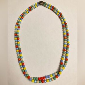Vintage 70s Colorful Beaded Necklace